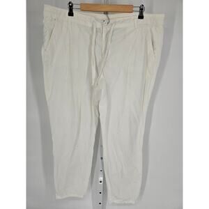 Liz Claiborne Womens White Slim Leg Straight Belt Loop Lace Closer Pants Size 16